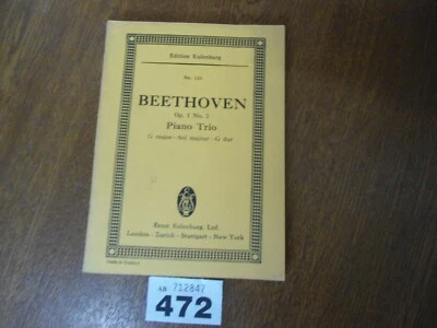 No.123 BEETHOVEN Piano Trio Op.1  No.2 G Maj - Edition EULENBURG Orchestra Score - Image 1 of 4