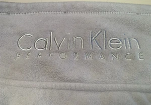 Calvin Klein Performance Womens Embroidered Zip Fleece Jacket Ivory Sz Large - Picture 1 of 11