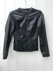 OASIS Womens Real Leather Jacket Size XS Black Lined Biker Style Vintage A4