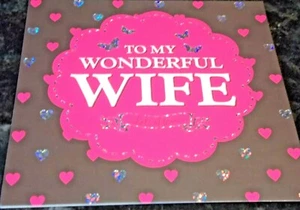 Tarjeta de aniversario Wonderful Wife. Tema Corazones. Tarjetas por pistas. - Imagen 1 de 5