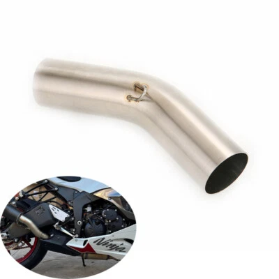For Kawasaki Ninja ZX6R ZX636 2009-2025 Exhaust Pipe 51mm Mid Link Pipe Slip On - Image 1 of 4