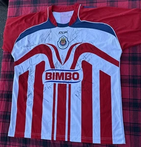 Signed By Team Chivas de Guadalajara Jersey Mens Medium Reebok Soccer Jersey - Picture 1 of 11