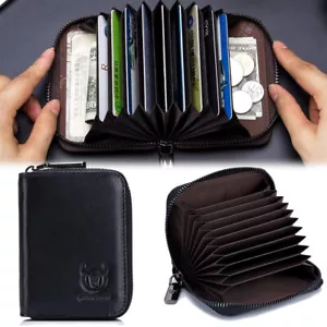 Kartenetui Kreditkartenetui RFID Schutz Mini Leder Geldbörse Scheckkartenetui - Bild 1 von 13