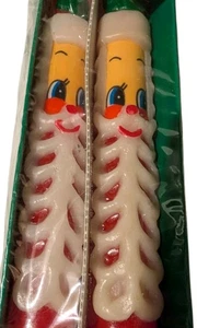 Vintage Santa Taper Candles  MCM Era Christmas In Orig Box 10"NOS Newark NJ USA - Picture 1 of 9