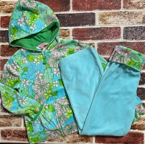 Lilly Pulitzer Girls Velour Track Suit Set Size 8 Girls Hoodie & Pants - Picture 1 of 5