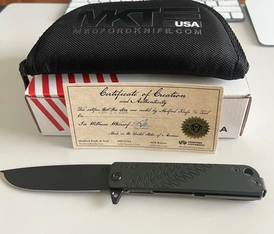 NUEVO Cuchillo Aleta Híbrido Medford M-48 Titanio/Verde Aluminio Negro PVD S45VN Foto 1 de 4