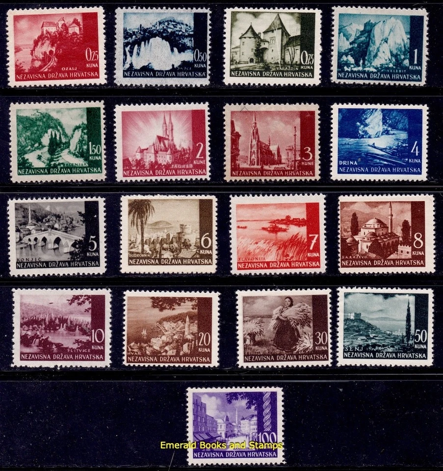 EBS Croacia NDH 1941 - Paisajes (I) - Michel 47/65 MNH** - c.v. $44 Foto 1 de 1