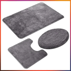 3-teiliges Rutschfestes Badteppich-Set aus Mikrofaser für maximales Wohlbefinden - Bild 1 von 9