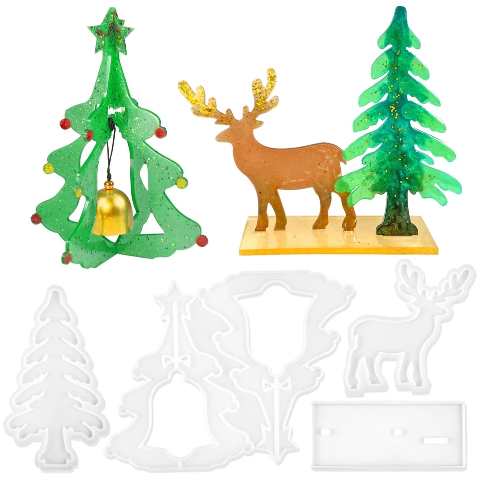 Stampi Resina Natale Stampi in Silicone Per Resina Epossidica per Albero di - Immagine 1 di 4