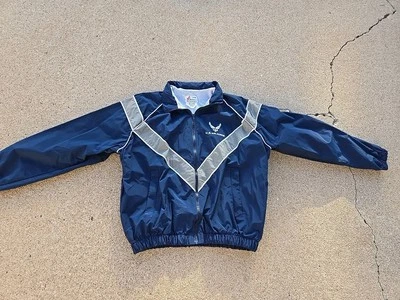 Chaqueta US AIR FORCE Azul Entrenamiento Físico Cortavientos Abrigo con Capucha Cremallera Mediano/Corto Foto 1 de 4