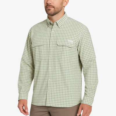 ExOfficio Shirt Mens XL Green Plaid Vented Performance Outdoor Fish Hike - Image 1 of 4