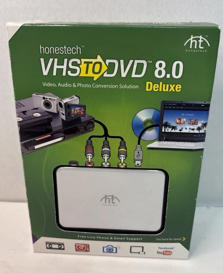 Honestech VHS to DVD 8.0 Deluxe VHS to DVD Converter Brand New Sealed - Image 1 of 4