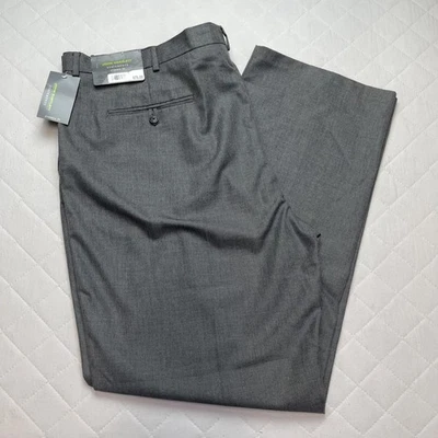 John Bartlett Statements Pants Mens 48x34 Gray Classic Fit Flat Front Dress - Image 1 of 4