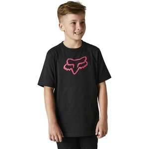 Fox Racing Boys Black/Pink Legacy Basic Tee T-Shirt Crew Neck Short Sleeve - Picture 1 of 3
