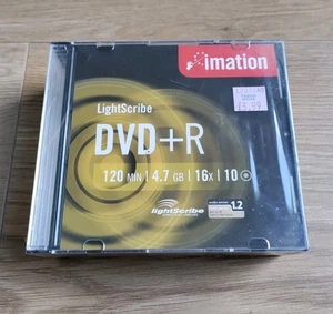 10 Imation DVD+R Lightscribe 16x 4.7GB 120 Mins Video Data Slim Jewel Case - Afbeelding 1 van 4