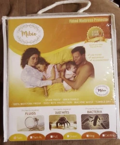 Mibio Hypoallergenic Cotton Fitted Twin Size Mattress Protector - Picture 1 of 4
