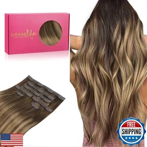 WENNALIFE Genius Clip Senza Cuciture in Extension Capelli Umani 7pz Ultra Invis - Foto 1 di 5