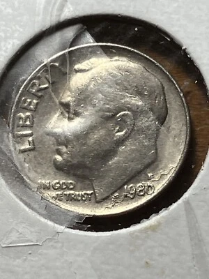 1980 P error Dime Roosevelt Rim  - Image 1 of 2