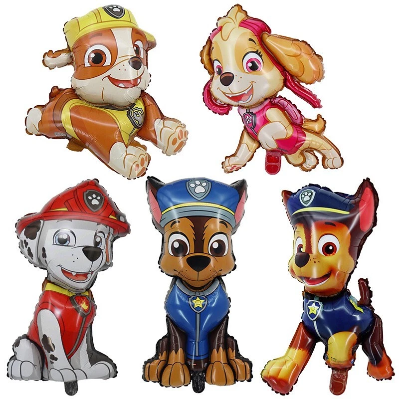 5PC PAW Patrol Foil Balloon Set Chase Skye Marshall Rubble Birthday Decor - image 1 of 4