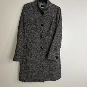 J. Crew langer Mantel Blazer grau schwarz Wollmischung 4 Knöpfe vorne Jacke Gr. 6 - Bild 1 von 9