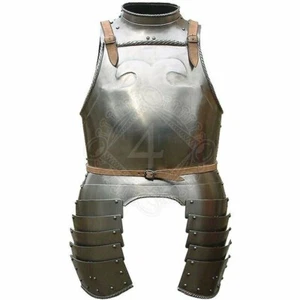 SCA Medieval Larp Breast plate Knight Cuirass With tassets & Gorget Body Armor - Imagen 1 de 3