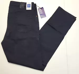 $299 New MEYER M5 Flat Front Chinos Organic Cotton Pants Men's 38x34 Navy Slim - Picture 1 of 8