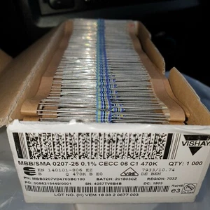 25x VISHAY SMA0207-25 1/2W 470K 0,1% 25ppm HI END PRÄZISIONSWIDERSTÄNDE FÜR AUDIO - Bild 1 von 1