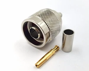 2 piezas conector de RF N macho engarce aislamiento de teflón polaridad inversa LMR195 - Imagen 1 de 5