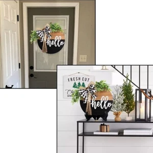 Welcome Sign House Number Full Of Rustic Atmosphere High Quality Plywood - Picture 1 of 27