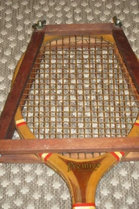 Vintage Premier Tennisschläger aus Holz + Presse - Bild 1 von 5