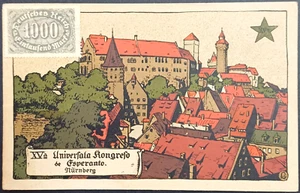 ESPERANTO POSTCARD 1923 Nuremberg The 15th Esperanto World Congress - Picture 1 of 2