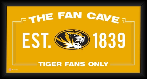 Missouri Tigers Framed 10" x 20" Fan Cave Collage Cover