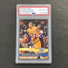 2010-11 Panini Donruss #208 Shannon Brown Signed Card AUTO 10 PSA Slabbed Lakers