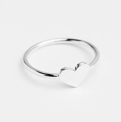 925 Sterling Silver Band & Statement Heart Handmade Ring for Men & Women 1 - Image 1 of 4