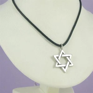 Star of David Pendant Necklace Hexagram 0.925 Sterling Silver Made in USA - Picture 1 of 2