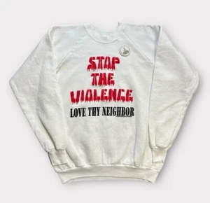 Vintage Million Man March Sweatshirt Adult Size XL White Pullover 90s PIN - Picture 1 of 10