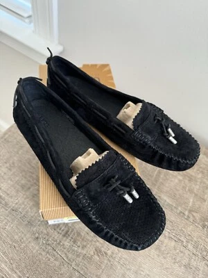 NEW UGG Australia Roni Black Women Suede Moccasin Slipper Shoes Size 7.5 - Image 1 of 4
