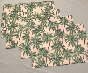 Tommy Bahama Placemats Set Of 4 Pink Green Palm Trees Indoor Outdoor Polyester - Picture 1 of 5