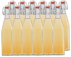 12 Leere Glasflaschen mit Bügelverschluss Bügelflasche 0,5L 500 ml Typ A Flasche