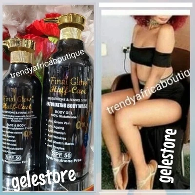 2 piezas. Loción corporal y gel de ducha Final GLOW glutatión y semilla de embudo media C Spf50. Foto 1 de 2