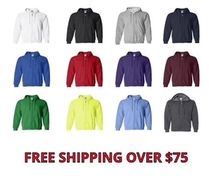 Sudadera con Capucha Gildan Para Hombres Mezcla Pesada Cremallera Completa 18600 S-5XL 19 Colores - Imagen 1 de 53