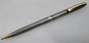 Lápiz mecánico vintage Sheaffer EE. UU. plata esterlina patrón diamante - Imagen 1 de 8