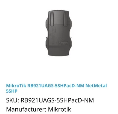 1 new in box, 4 used: MikroTik NetMetal 5SHP Wireless Access Point (qty 5)  - Image 1 of 4