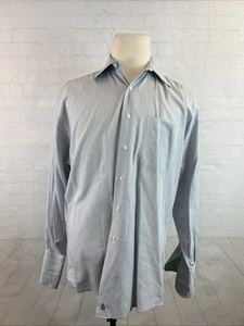 Nordstrom Men's Gray Striped French Cuff Cotton Dress Shirt 16 34 - Picture 1 of 9