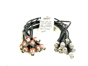 RG-58C/U 1' COAXIAL BNC FEMALE NUT O RING BNC MALE STRHT EXT CABLE (LOT OF 10) - Picture 1 of 9