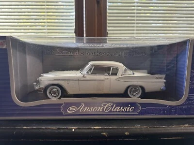 1/18 ANSON 1957 Studebaker Golden Hawk WHITE DIECAST MODEL CAR - Image 1 of 2