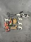 Vintage Fontanini Depose Italy Wise Men Figurines 4" & Animals Nativity Set