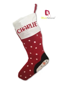 Personalised Luxury  Xmas Stocking Sack Santa Deluxe Christmas - Snowman design - Picture 1 of 1