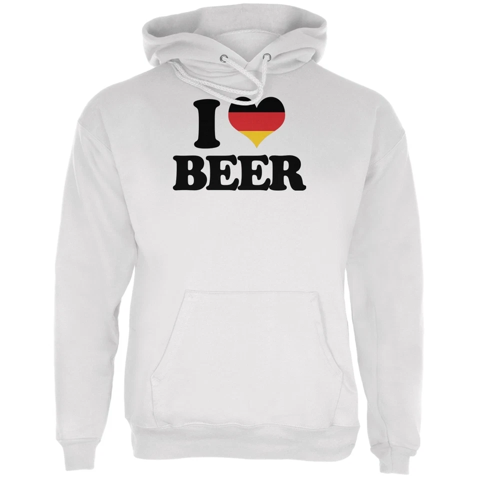 Sudadera con capucha Oktoberfest I Heart Beer blanca para adultos Foto 1 de 1