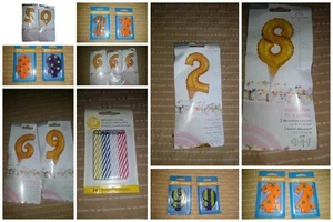 Balloon Candle Cake Pick Birthday Anniversary Princess Topper 2 6 8 9 50 69 666 - Picture 1 of 41